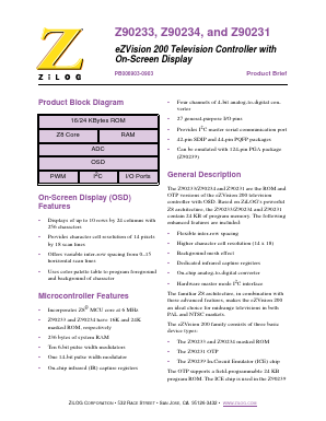 Z90251 Datasheet PDF Zilog