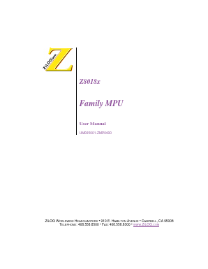 Z8018X Datasheet PDF Zilog